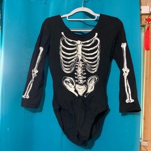 Skeleton body suit with skeleton tights